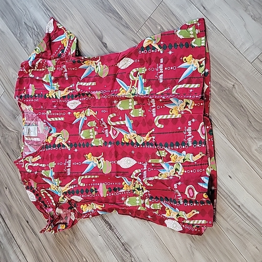 Tinkerbell holiday scrub top